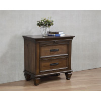 Coaster Furniture 200972 2-drawer Nightstand with Pull Out Tray Burnished Oak